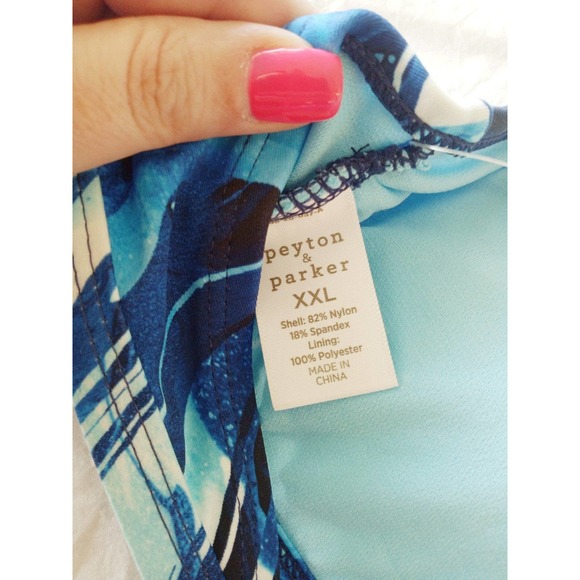 Peyton & Parker Blue Tie Dye Strappy Bikini Swim Top - Picture 8 of 9